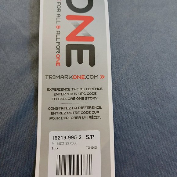 Elevate Sport Men's One for All Black and White Gradient Short Sleeve Polo Shirt - Picture 5 of 9